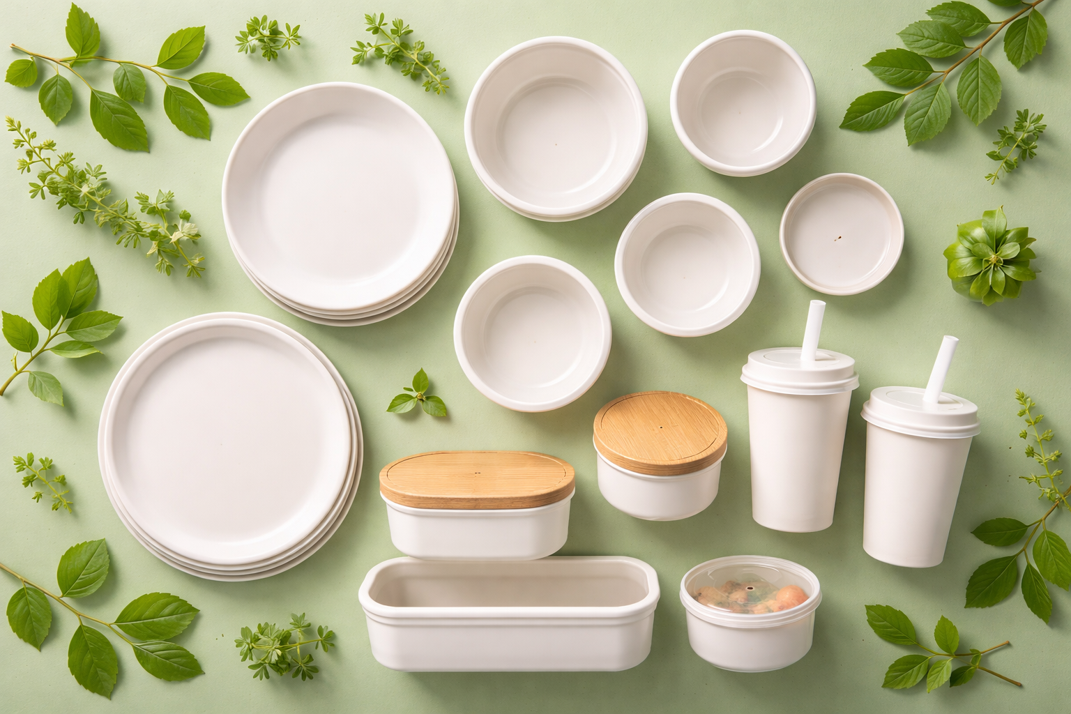 Reusable dishware at outdoor event