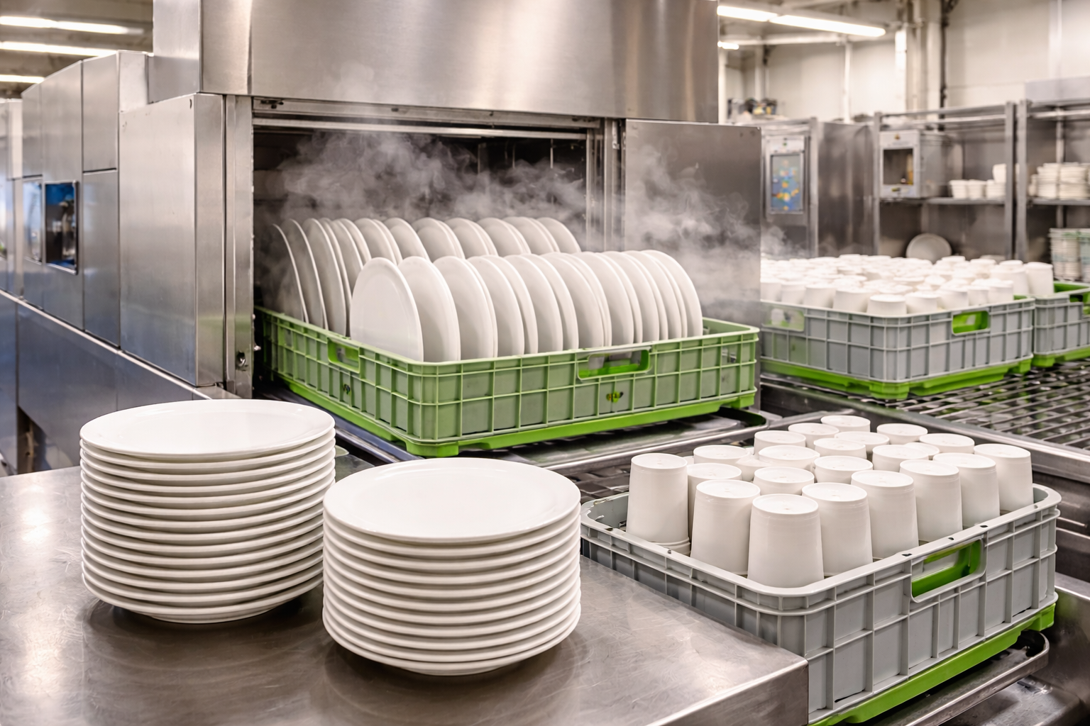 Industrial dishwashing facility